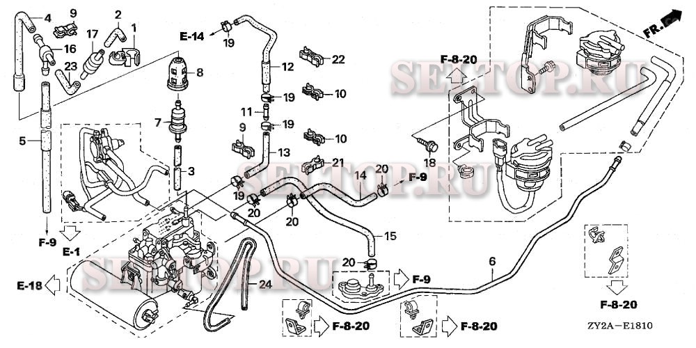 Трубопровод для Honda BF225A6 XXA