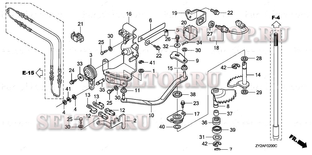 Ось вилки переключения для Honda BF225A6 XXA