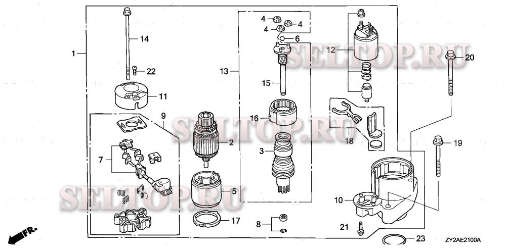 Стартер для Honda BF225A6 XXA