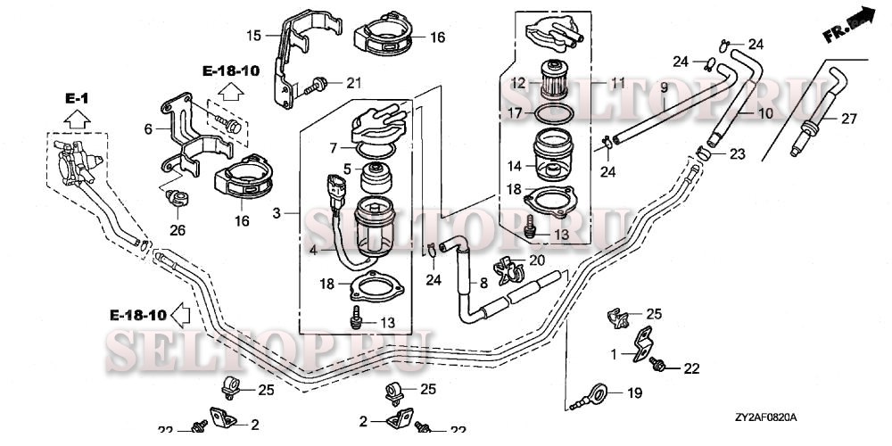 Влагоотделитель, топливный фильтр для Honda BF225A6 XXA