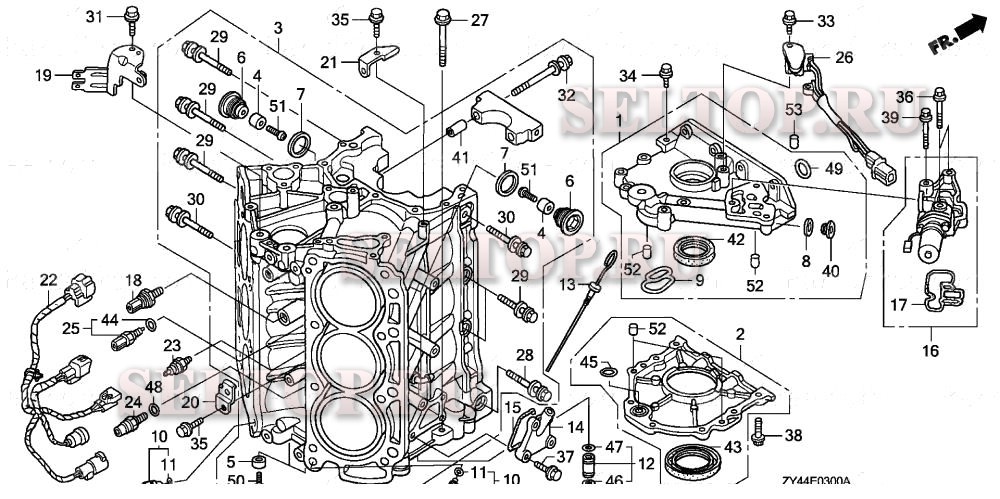 Блок цилиндров для Honda BF225AK1 XA