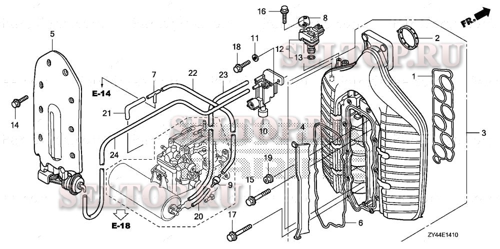 Всасывающий патрубок для Honda BF225AK1 XXA