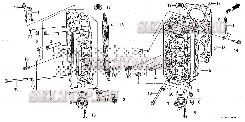 Головка цилиндра для Honda BF225AK2 XXCA