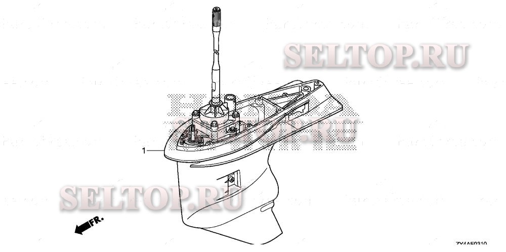 Корпус редуктора в сборе для Honda BF225AK3 XXCA