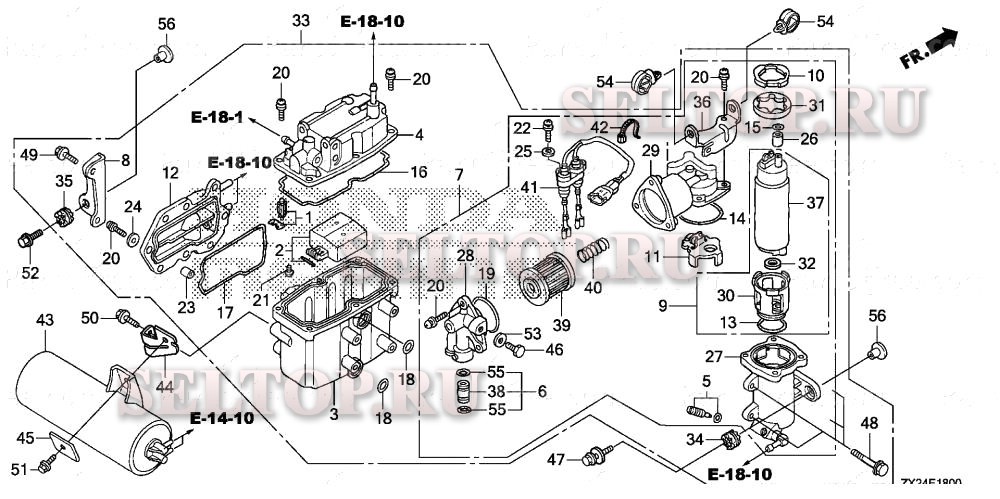 Пароотделитель в сборе для Honda BF250A XXA