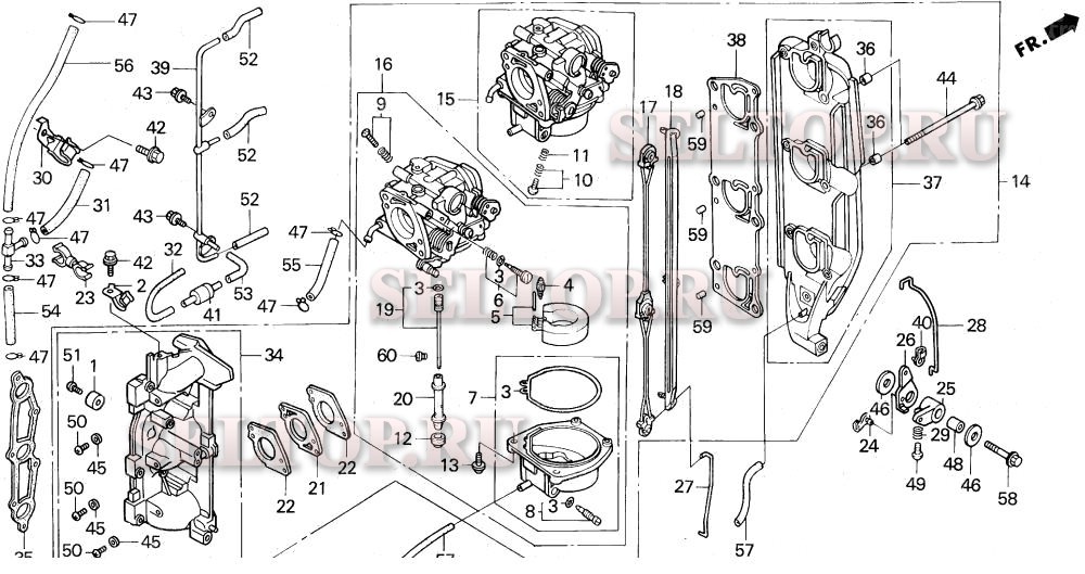 Карбюратор для Honda BF25A LHSA