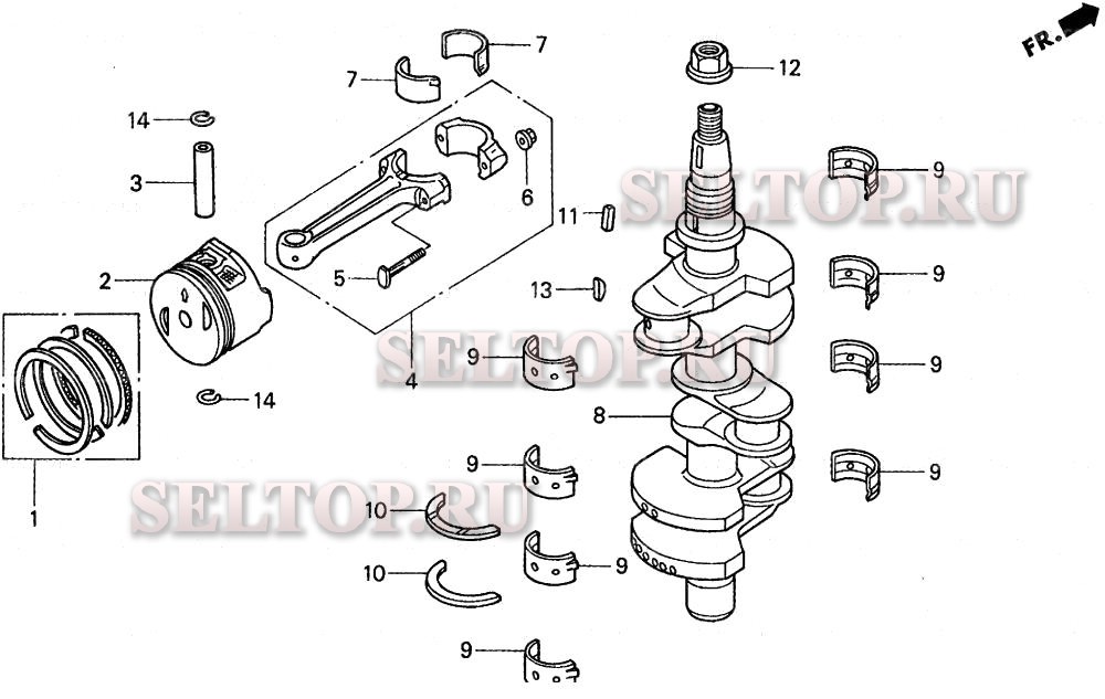 Коленвал для Honda BF25A LHSA
