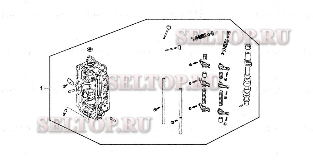 Головка цилиндров в сборе для Honda BF25A LHSA