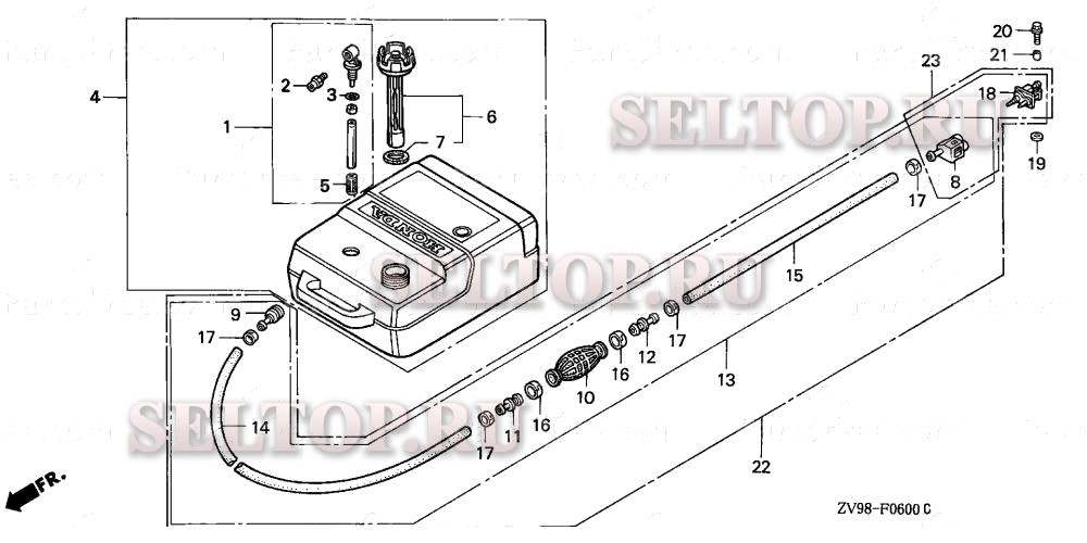 Топливный бак для Honda BF25A3 LRSA