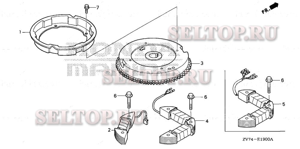Маховик для Honda BF25D4 SHA