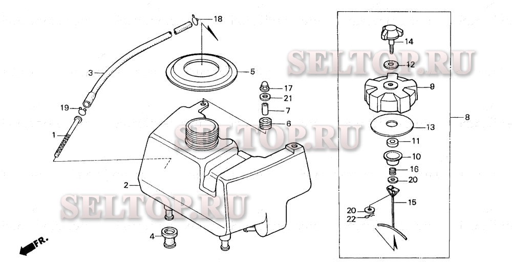 Топливный бак для Honda BF2AW SAB