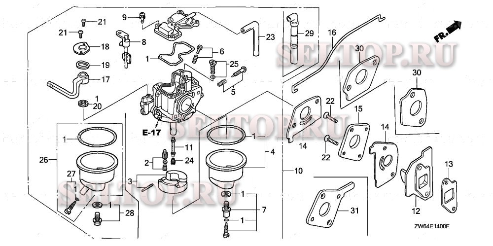 Карбюратор для Honda BF2D2 LCHA
