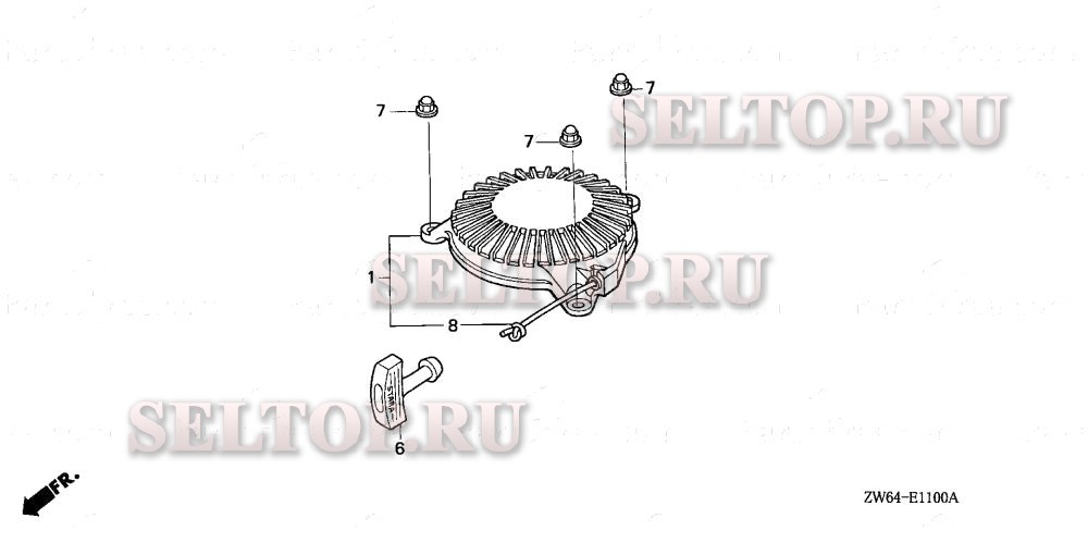 Ручной стартер для Honda BF2D2 SHA