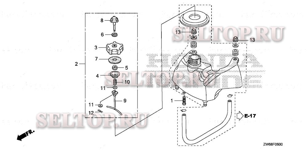 Топливный бак cap для Honda BF2DK0 SCAB