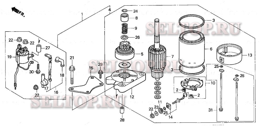 Стартер для Honda BF30A1 LRSA