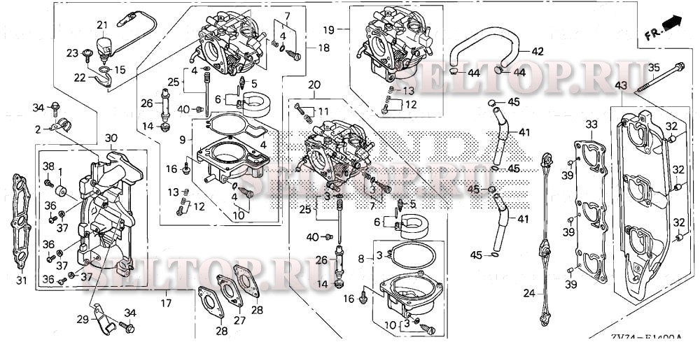 Карбюратор в сборе для Honda BF30D4 LHA