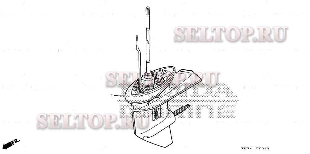 Корпус редуктора в сборе для Honda BF30D4 LHA