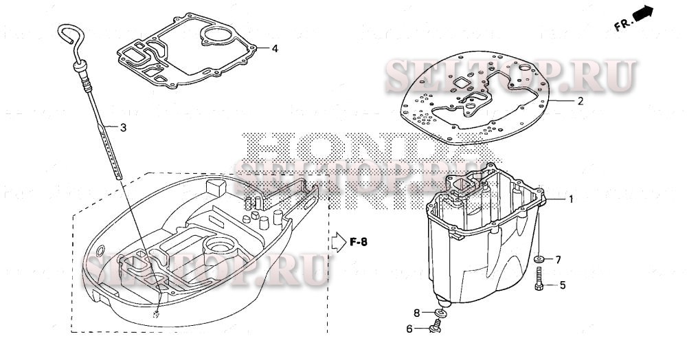 Масляный поддон для Honda BF30D4 SHGA