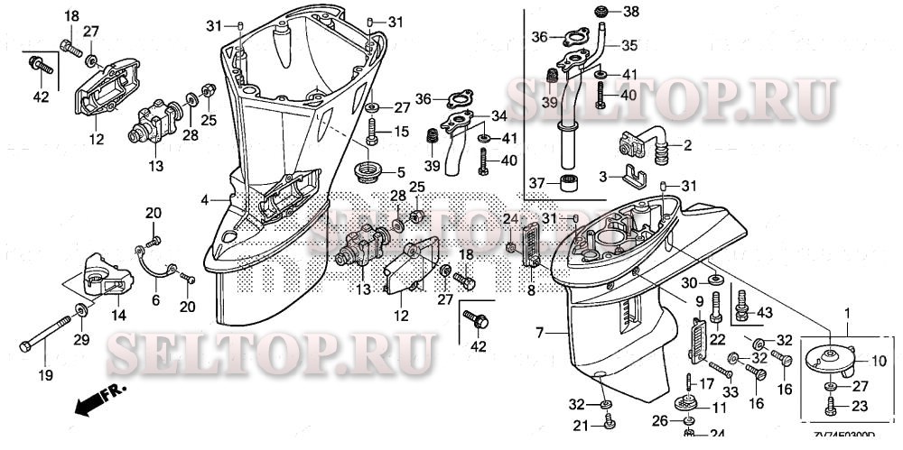 Выступающая часть для Honda BF30DK0 LRGA