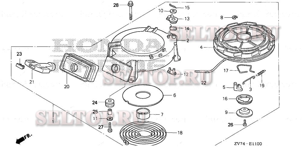 Ручной стартер для Honda BF30DK0 LRGA