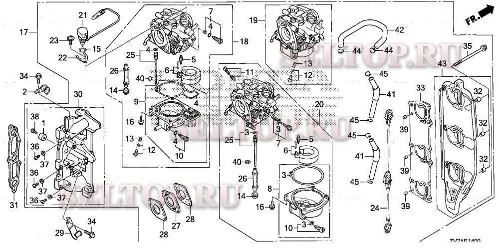 Карбюратор в сборе для Honda BF30DK3 LRTA