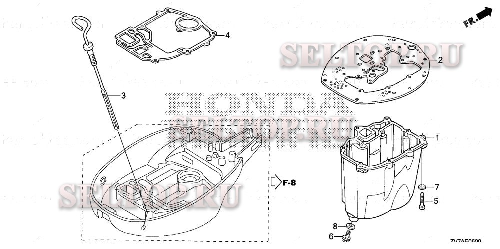 Масляный поддон для Honda BF30DK3 LRTA