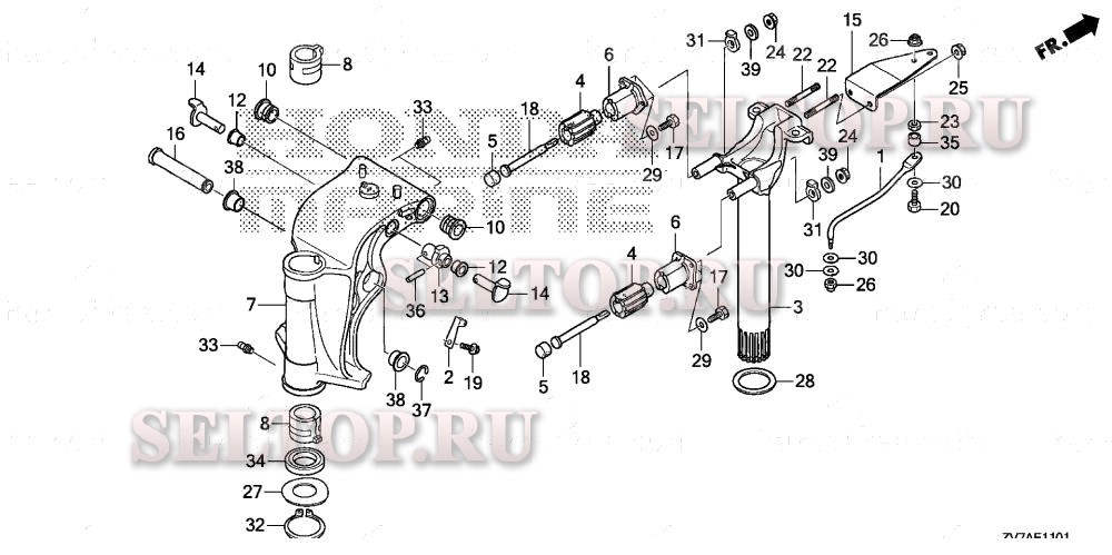 Корпус вертлюга для Honda BF30DK3 LRTA