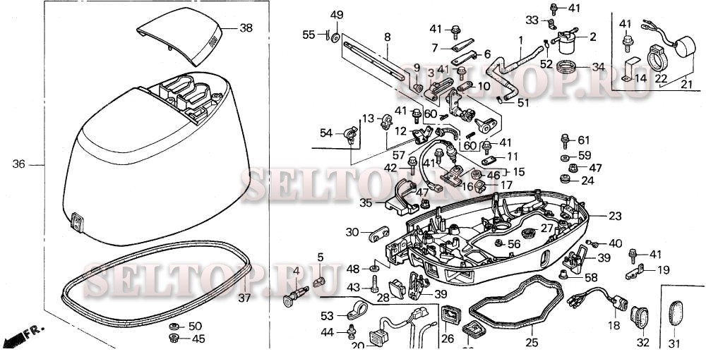 Низ картера двигателя для Honda BF40A LRA