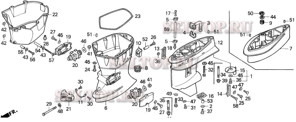 Выступающая часть для Honda BF40A LRTA