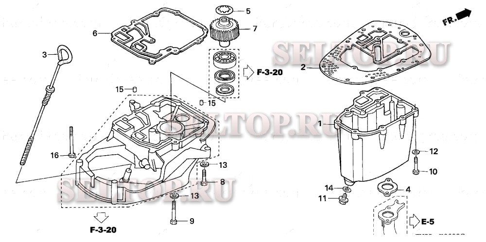 Масляный поддон для Honda BF40A1 LHA