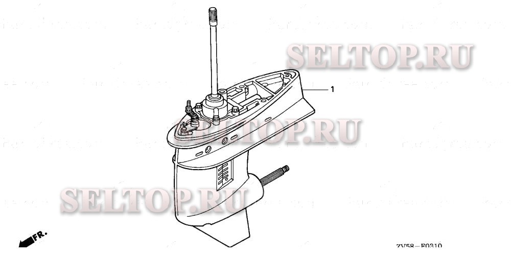 Корпус редуктора в сборе для Honda BF40A1 LRTA