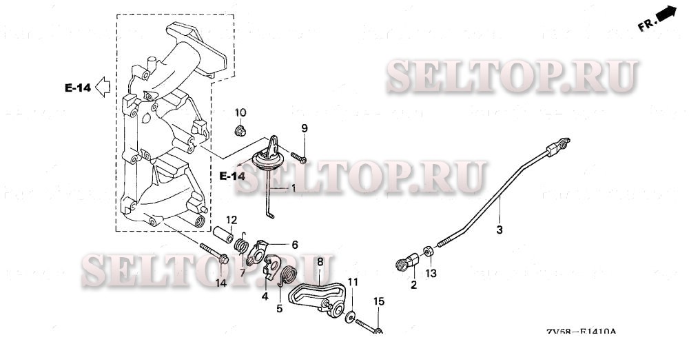 Штанга дросселя для Honda BF40A1 XRTA