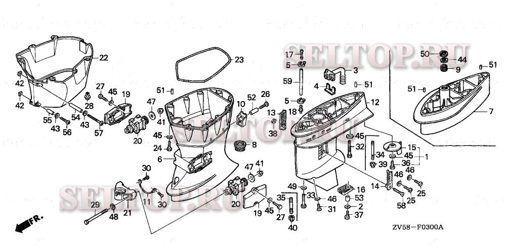 Выступающая часть для Honda BF40A2 XRTA