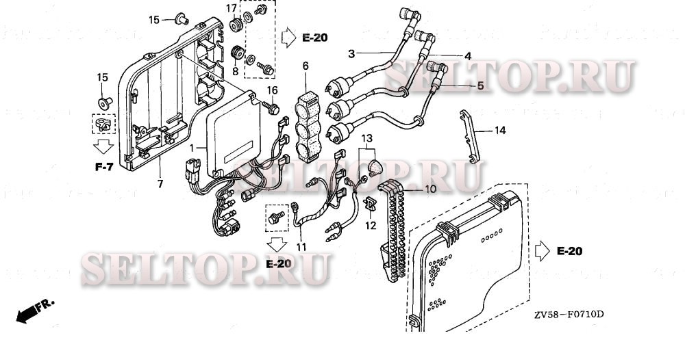 Катушка зажигания + c.d.i. unit для Honda BF40A3 LHA