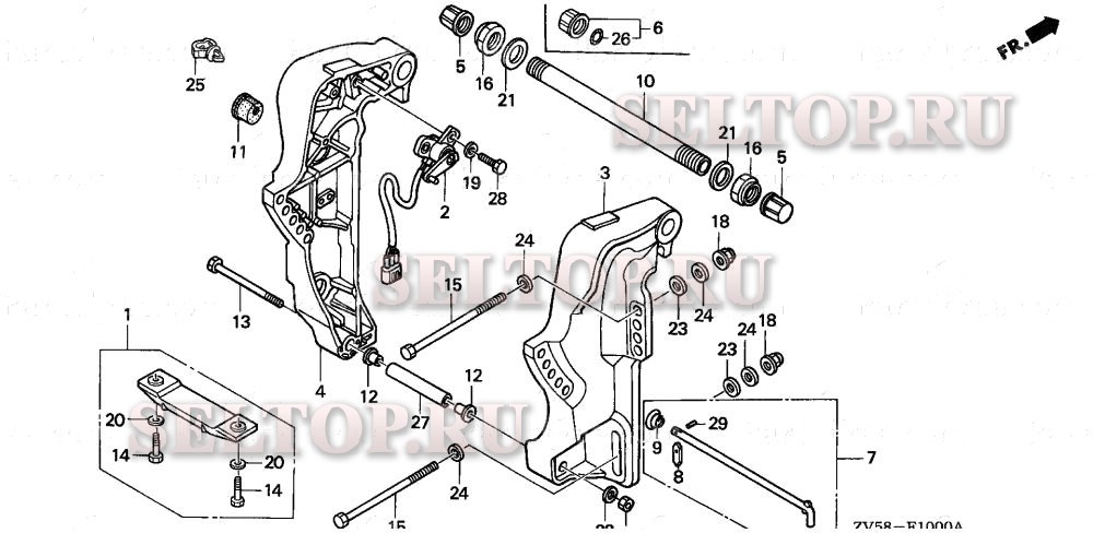 Кормовой кронштейн для Honda BF40A3 LHTA