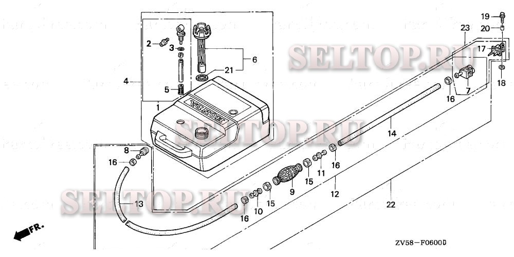 Топливный бак для Honda BF40A3 XRTA