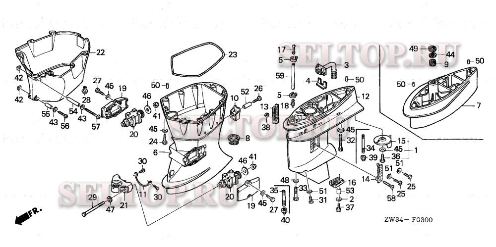 Выступающая часть для Honda BF40A5 LHTA