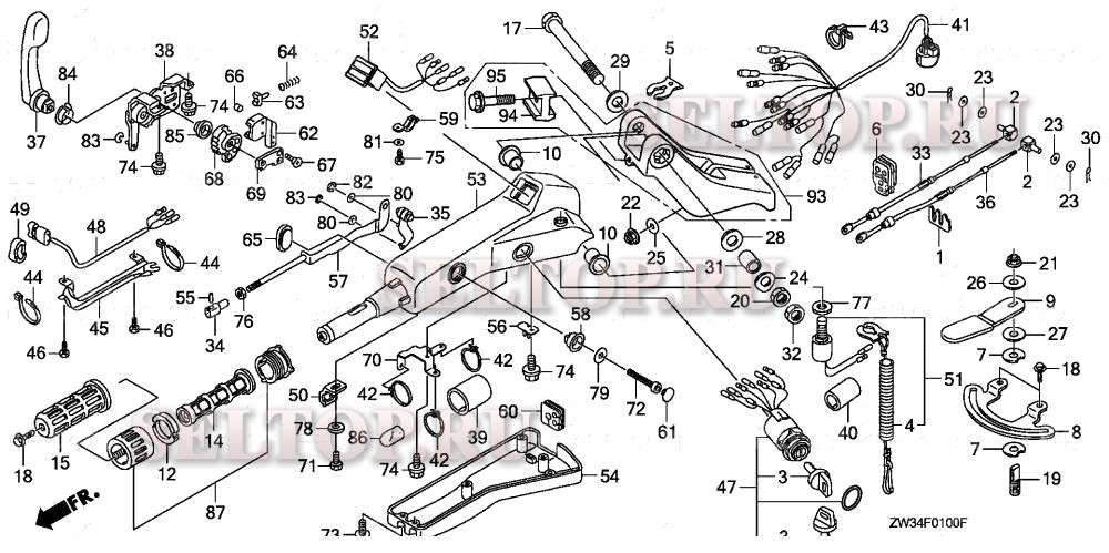 Рукоятка для Honda BF40A5 LHTA