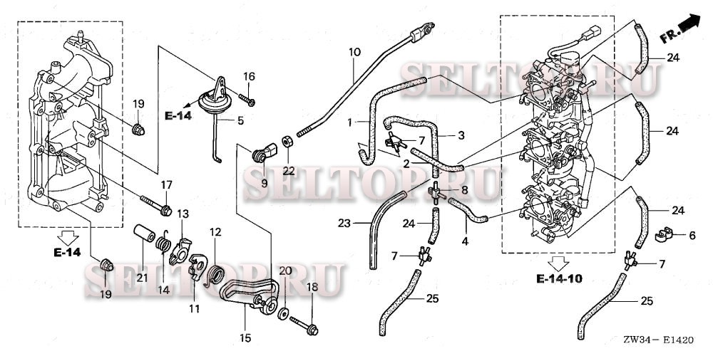 Штанга дросселя для Honda BF40AK0 LHA