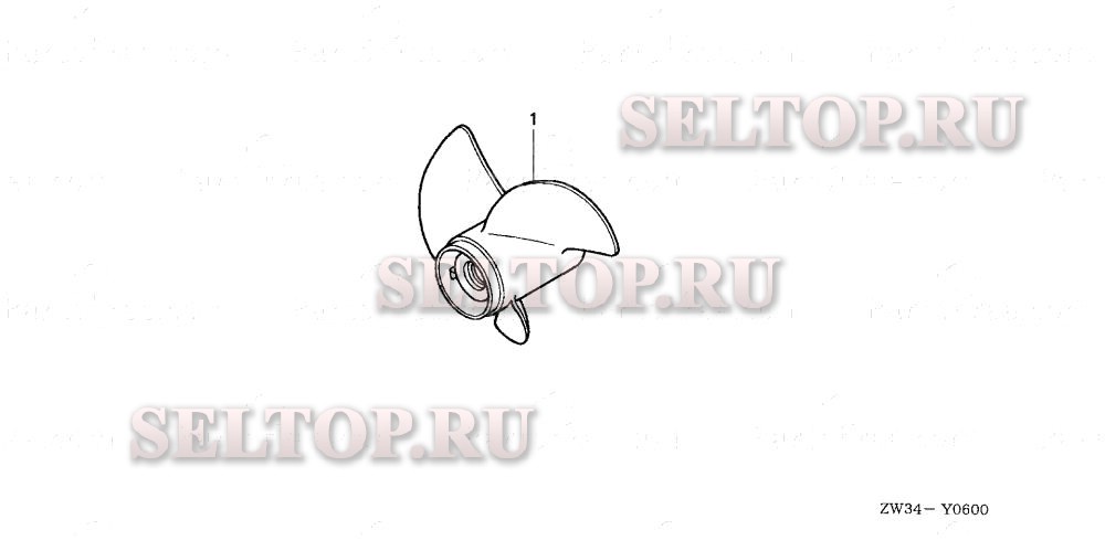 Гребной винт (опционально) для Honda BF40AK0 LRTA