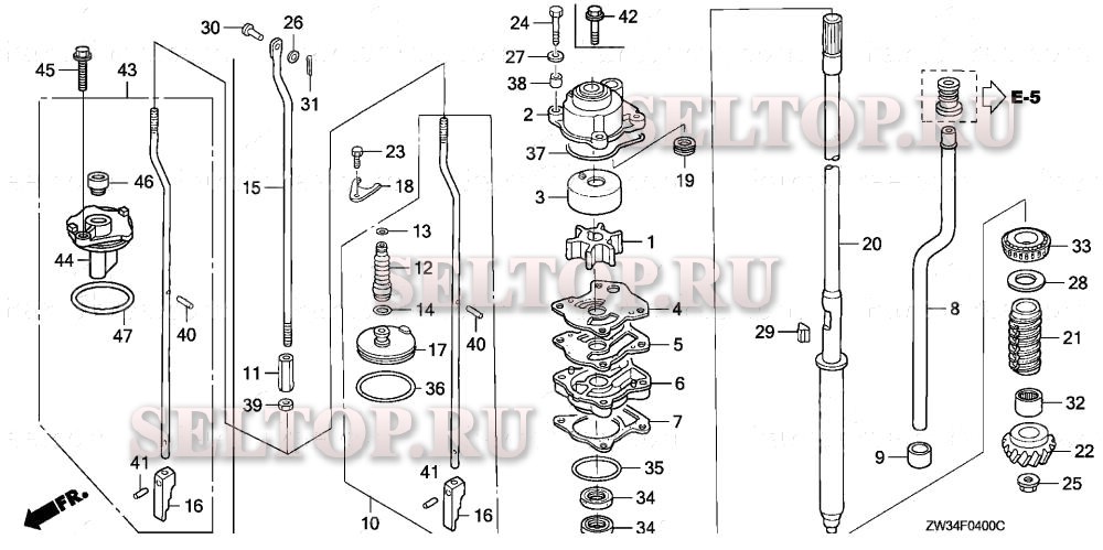 Водяной насос для Honda BF40AK0 LRTA