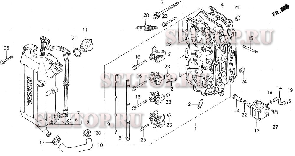 Головка цилиндра для Honda BF40AW LHA