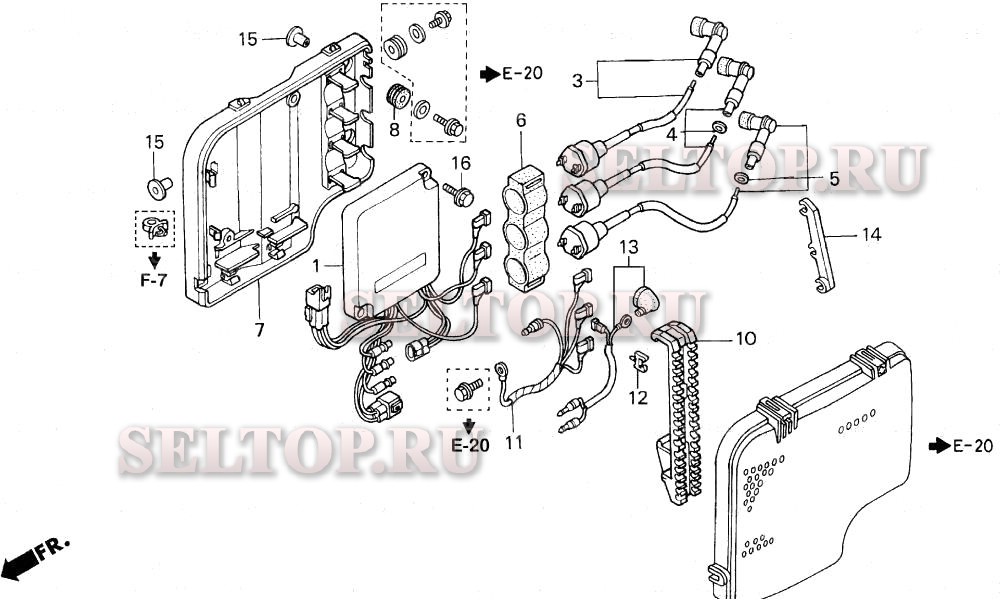Катушка зажигания (2) для Honda BF40AW XRTA