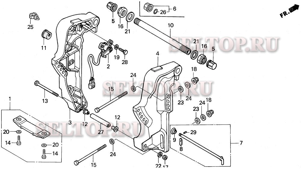 Кормовой кронштейн для Honda BF40AW XRTA