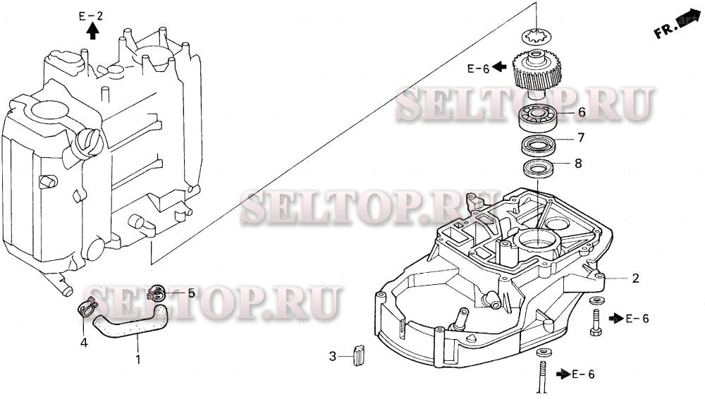 Основной корпус редуктора для Honda BF40AX XRTA
