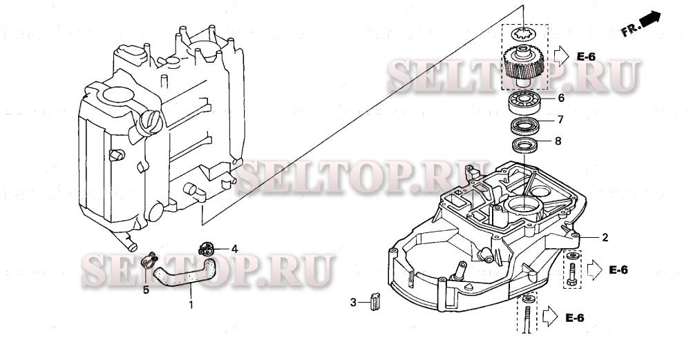 Основной корпус редуктора для Honda BF40AY LHA