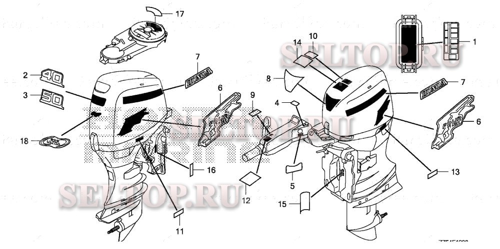 Этикетка для Honda BF40D LHA
