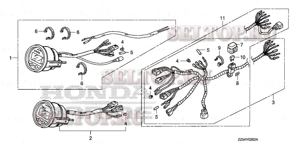 Комплект приборов (цифровой) для Honda BF40D LHA