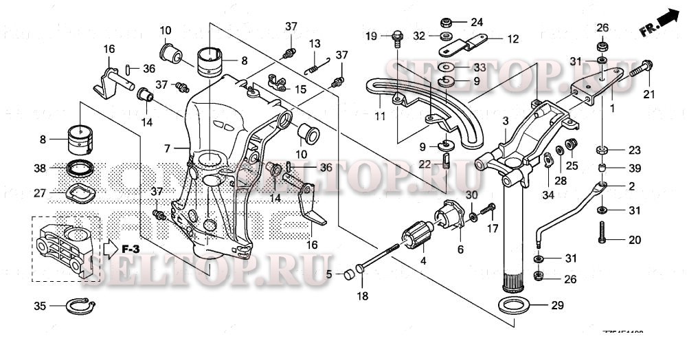Корпус вертлюга для Honda BF40D LHA