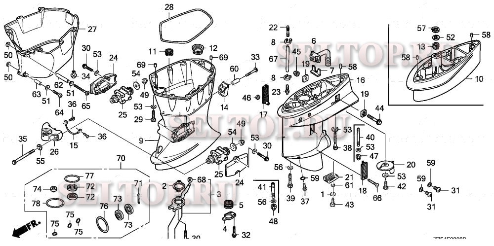 Honda bf50 схема